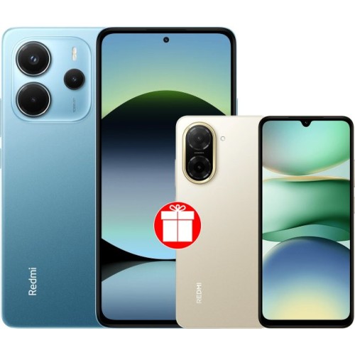 Xiaomi Redmi Note 14 8GB/256GB международная версия (синий) + Xiaomi Redmi A5 3GB/64GB (песочное золото) по акции