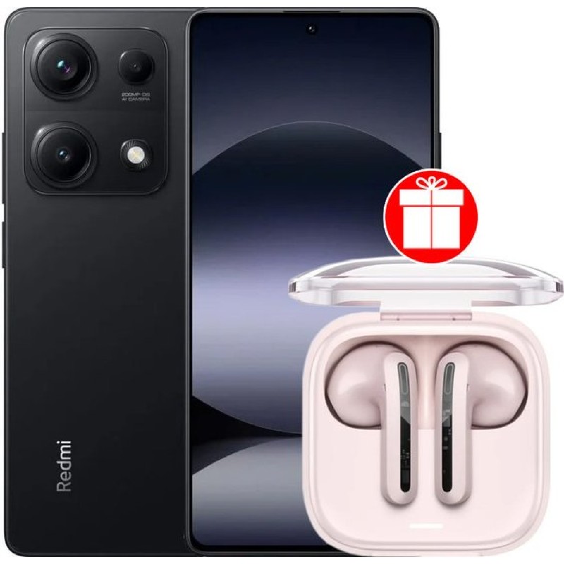 Xiaomi Redmi Note 14S 8GB/256GB международная версия (полуночный черный) + наушники Xiaomi Redmi Buds 6 Active (розовый) по акции