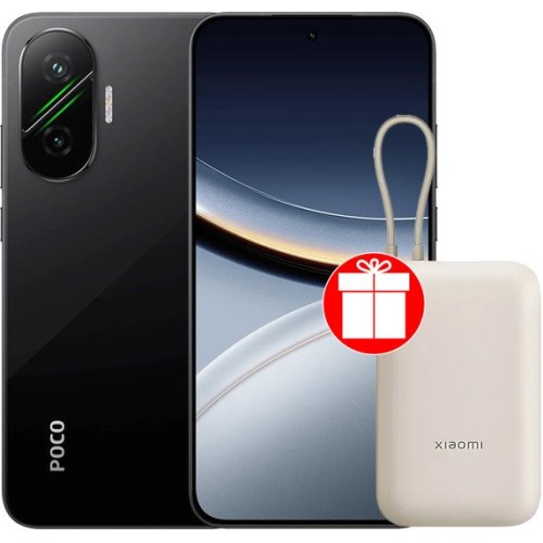 POCO F7 12GB/256GB международная версия (черный) + пауэрбанк Xiaomi Power Bank P15ZM 10000mAh (бежевый) по акции