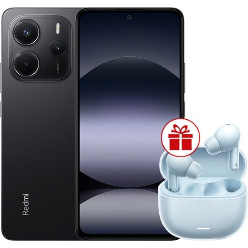 Xiaomi Redmi Note 14 6GB/128GB международная версия (черный) + наушники Xiaomi Redmi Buds 6 Lite (голубой) по акции