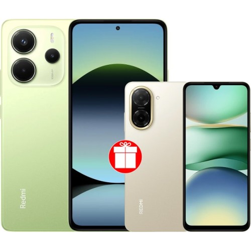 Xiaomi Redmi Note 14 8GB/256GB международная версия (зеленый) + Xiaomi Redmi A5 3GB/64GB (песочное золото) по акции