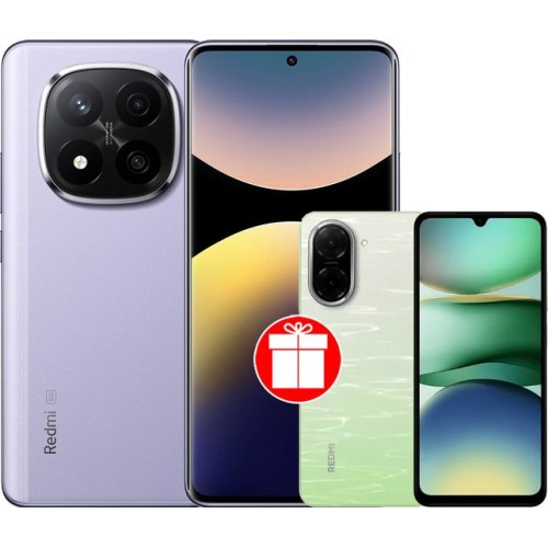 Xiaomi Redmi Note 14 Pro+ 5G 12GB/512GB международная версия (фиолетовый) + Xiaomi Redmi A5 3GB/64GB (зеленое озеро) по акции