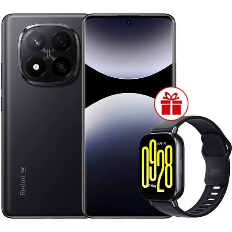Xiaomi Redmi Note 14 Pro+ 5G 12GB/512GB международная версия (черный) + умные часы Xiaomi Redmi Watch 5 Active (черный) по акции