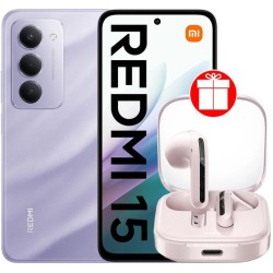 Xiaomi Redmi 15 4G 6GB/128GB международная версия (фиолетовый) + наушники Xiaomi Redmi Buds 6 Active M2344E1 (розовый) по акции