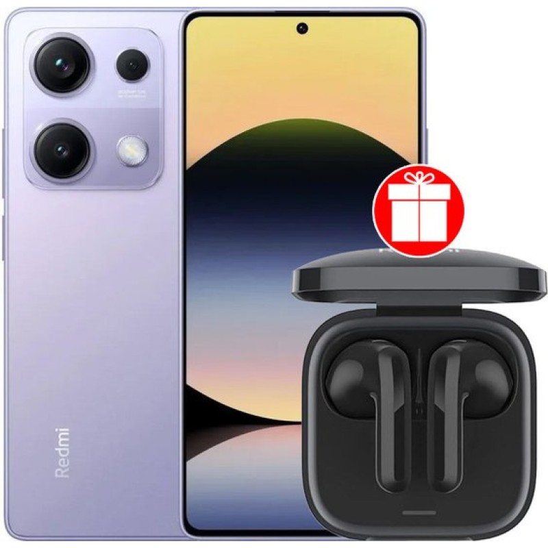 Xiaomi Redmi Note 14S 8GB/256GB международная версия (перламутровый фиолетовый) + наушники Xiaomi Redmi Buds 6 Active (черный) по акции