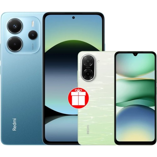 Xiaomi Redmi Note 14 8GB/256GB международная версия (синий) + Xiaomi Redmi A5 3GB/64GB (зеленое озеро) по акции