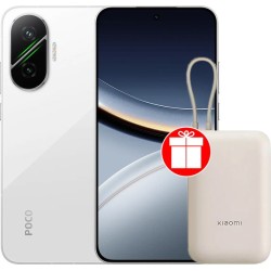 POCO F7 12GB/256GB международная версия (белый) + пауэрбанк Xiaomi Power Bank P15ZM 10000mAh (бежевый) по акции