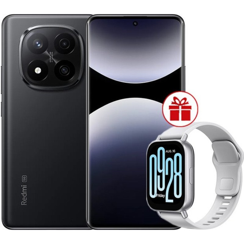 Xiaomi Redmi Note 14 Pro+ 5G 12GB/512GB международная версия (черный) + умные часы Xiaomi Redmi Watch 5 Active (серебристый) по акции